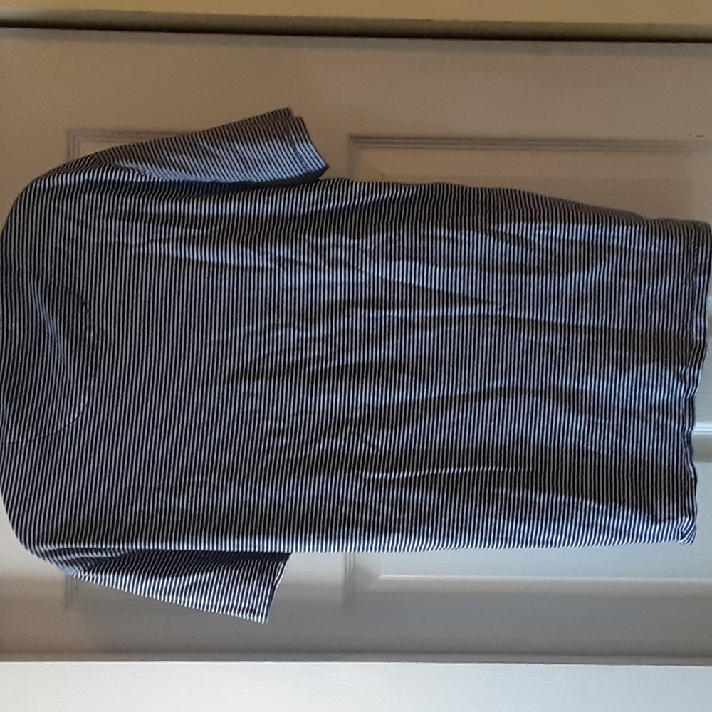 Penguin short sleeve blue and white striped shirt ,xl - Picture 8 of 9